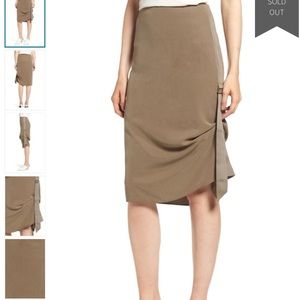 Trouve skirt Nordstrom side drape belt olive